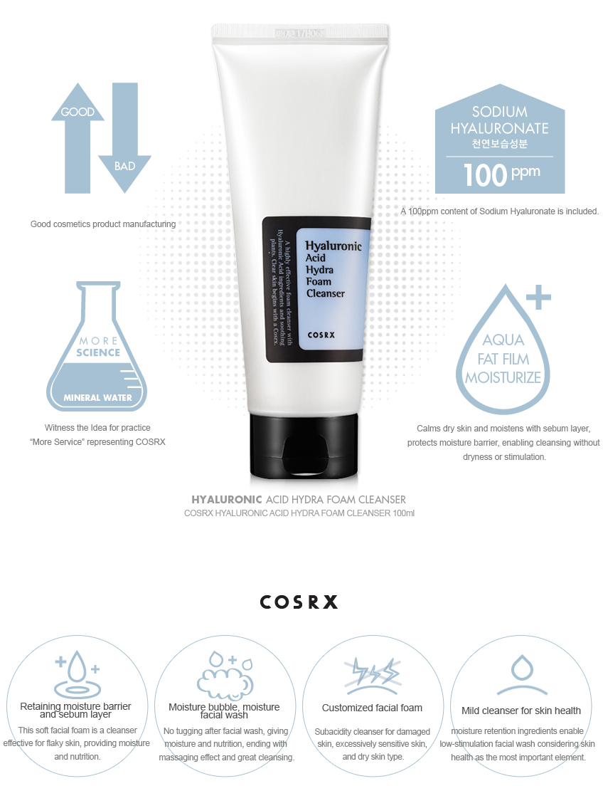 Cosrx Hyaluronic Acid Hydra Foam Cleanser 150ml